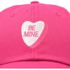 imageBe Mine Valentines Day Candy Hat Womens Embroidered Baseball CapHot Pink
