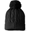 imageDALIX Cable Knit Pom Beanie Soft Stretch Skully Warm Fuzzy Faux Sherpa Winter Ski BeanieBlack