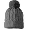 imageDALIX Cable Knit Pom Beanie Soft Stretch Skully Warm Fuzzy Faux Sherpa Winter Ski BeanieCharcoal Gray