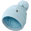 imageDALIX Cable Knit Pom Beanie Soft Stretch Skully Warm Fuzzy Faux Sherpa Winter Ski BeanieLight Blue
