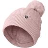 imageDALIX Cable Knit Pom Beanie Soft Stretch Skully Warm Fuzzy Faux Sherpa Winter Ski BeanieMauve