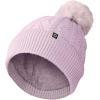 imageDALIX Cable Knit Pom Beanie Soft Stretch Skully Warm Fuzzy Faux Sherpa Winter Ski BeanieOrchid
