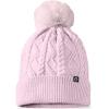 imageDALIX Cable Knit Pom Beanie Soft Stretch Skully Warm Fuzzy Faux Sherpa Winter Ski BeanieOrchid