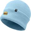 imageDALIX Embroidered Cheeseburger Beanie Cap Cuffed Knit Hat Men WomenBaby Blue
