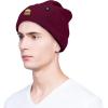 imageDALIX Embroidered Cheeseburger Beanie Cap Cuffed Knit Hat Men WomenMaroon