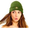 imageDALIX Embroidered Cheeseburger Beanie Cap Cuffed Knit Hat Men WomenOlive