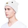 imageDALIX Embroidered Cheeseburger Beanie Cap Cuffed Knit Hat Men WomenWhite