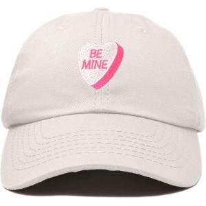 imageBe Mine Valentines Day Candy Hat Womens Embroidered Baseball CapBeige