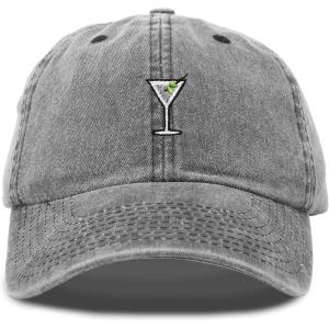 imageDALIX Martini Embroidered Cap Cotton Baseball Cute Cool Dad Hat WomensWashed Black