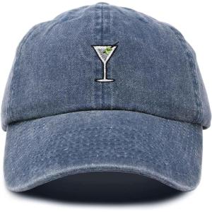 imageDALIX Martini Embroidered Cap Cotton Baseball Cute Cool Dad Hat WomensWashed Navy Blue