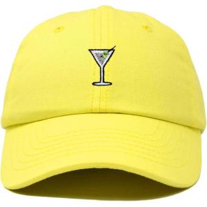 imageDALIX Martini Embroidered Cap Cotton Baseball Cute Cool Dad Hat WomensYellow