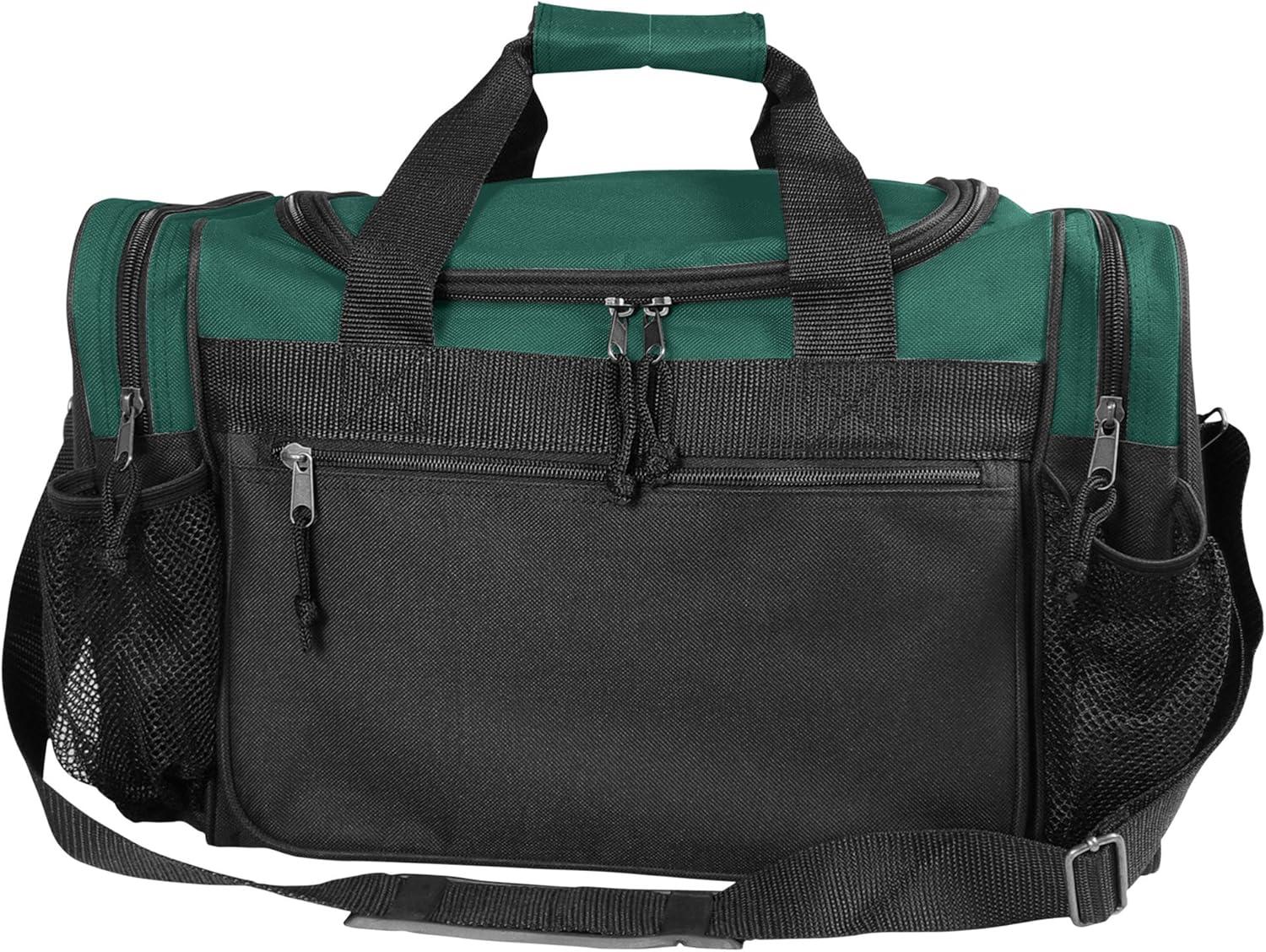 imageDALIX 17quot Duffle Bag Dual Front Mesh Pockets Black Gold Gray Dark Green Navy Blue Maroon Royal Blue Orange Pink Purple Red WhiteGreen