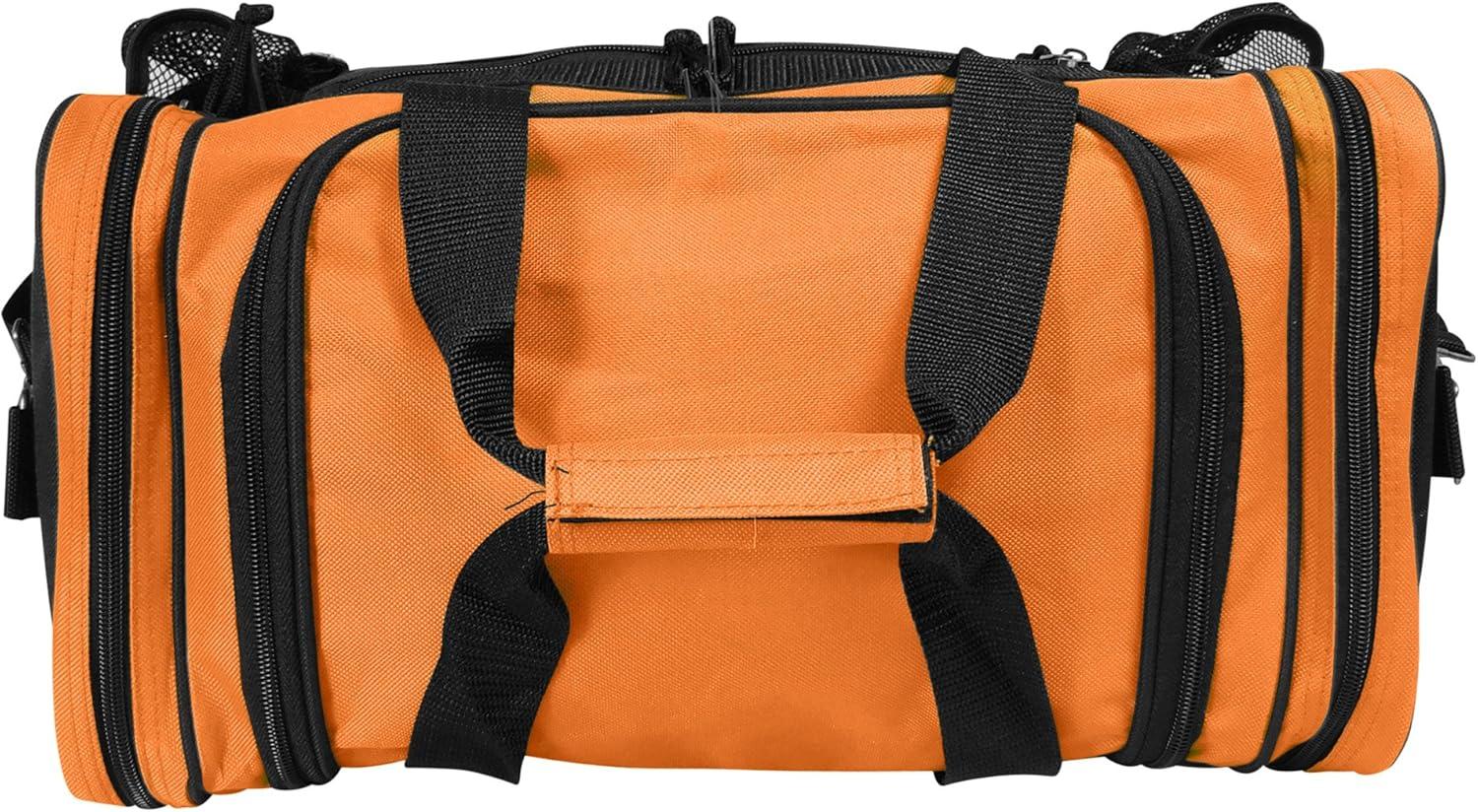 imageDALIX 17quot Duffle Bag Dual Front Mesh Pockets Black Gold Gray Dark Green Navy Blue Maroon Royal Blue Orange Pink Purple Red WhiteOrange