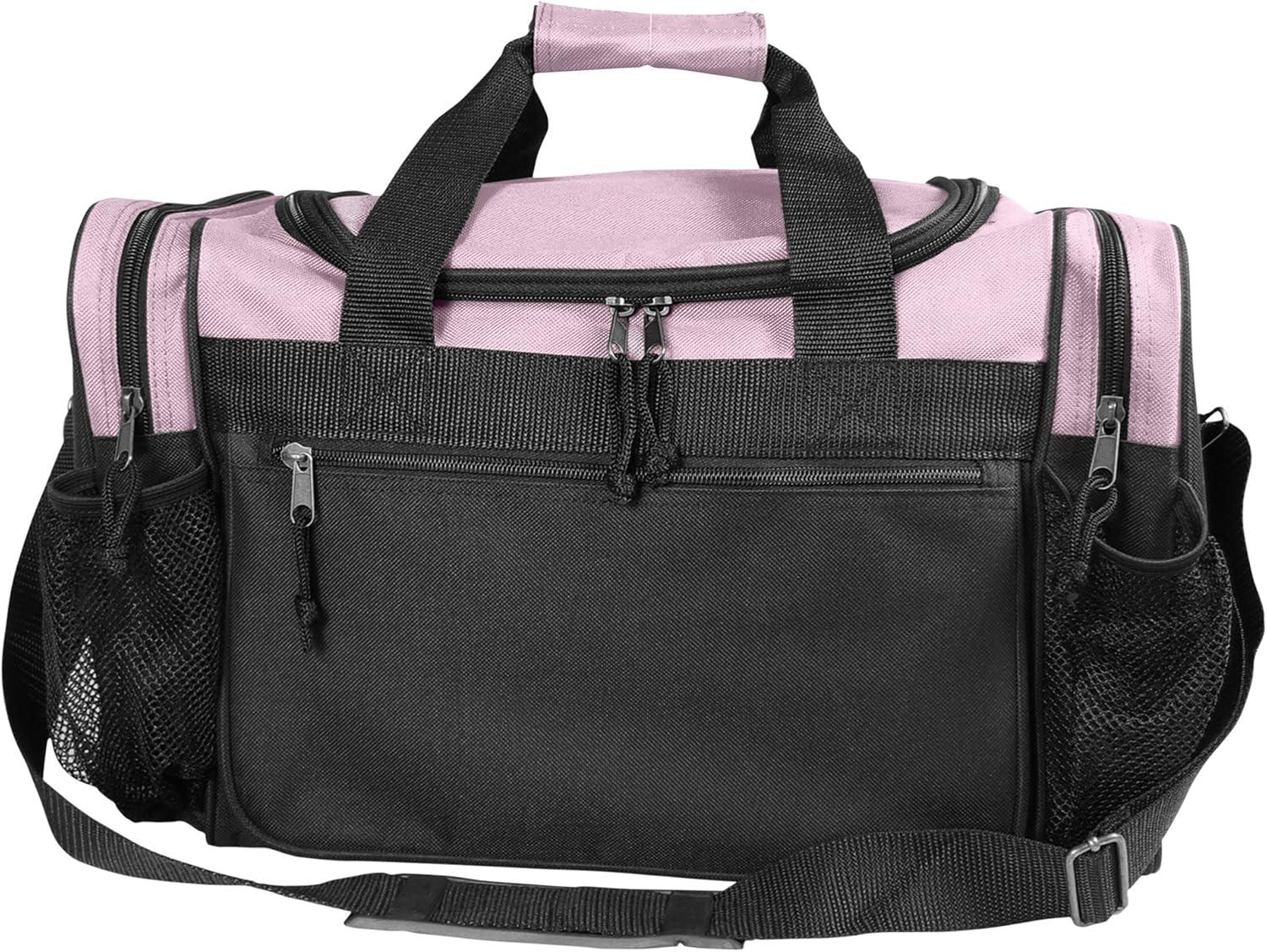 imageDALIX 17quot Duffle Bag Dual Front Mesh Pockets Black Gold Gray Dark Green Navy Blue Maroon Royal Blue Orange Pink Purple Red WhitePink
