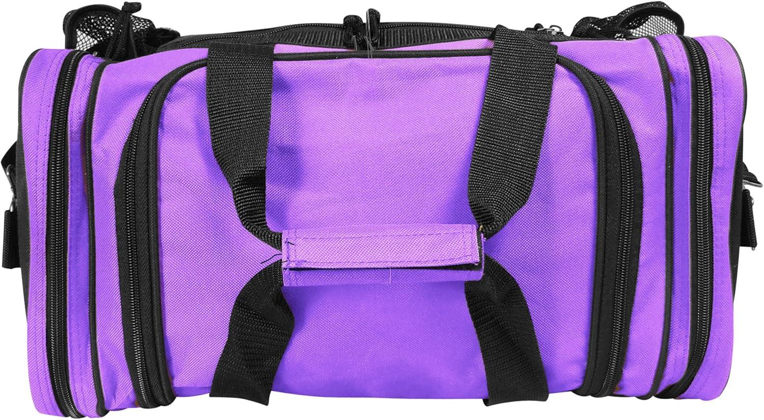 imageDALIX 17quot Duffle Bag Dual Front Mesh Pockets Black Gold Gray Dark Green Navy Blue Maroon Royal Blue Orange Pink Purple Red WhitePurple