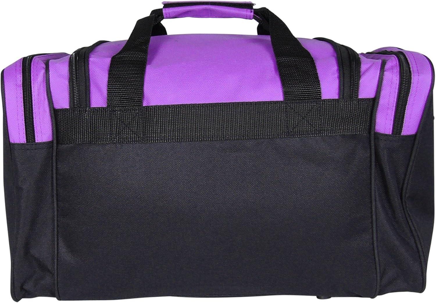 imageDALIX 17quot Duffle Bag Dual Front Mesh Pockets Black Gold Gray Dark Green Navy Blue Maroon Royal Blue Orange Pink Purple Red WhitePurple