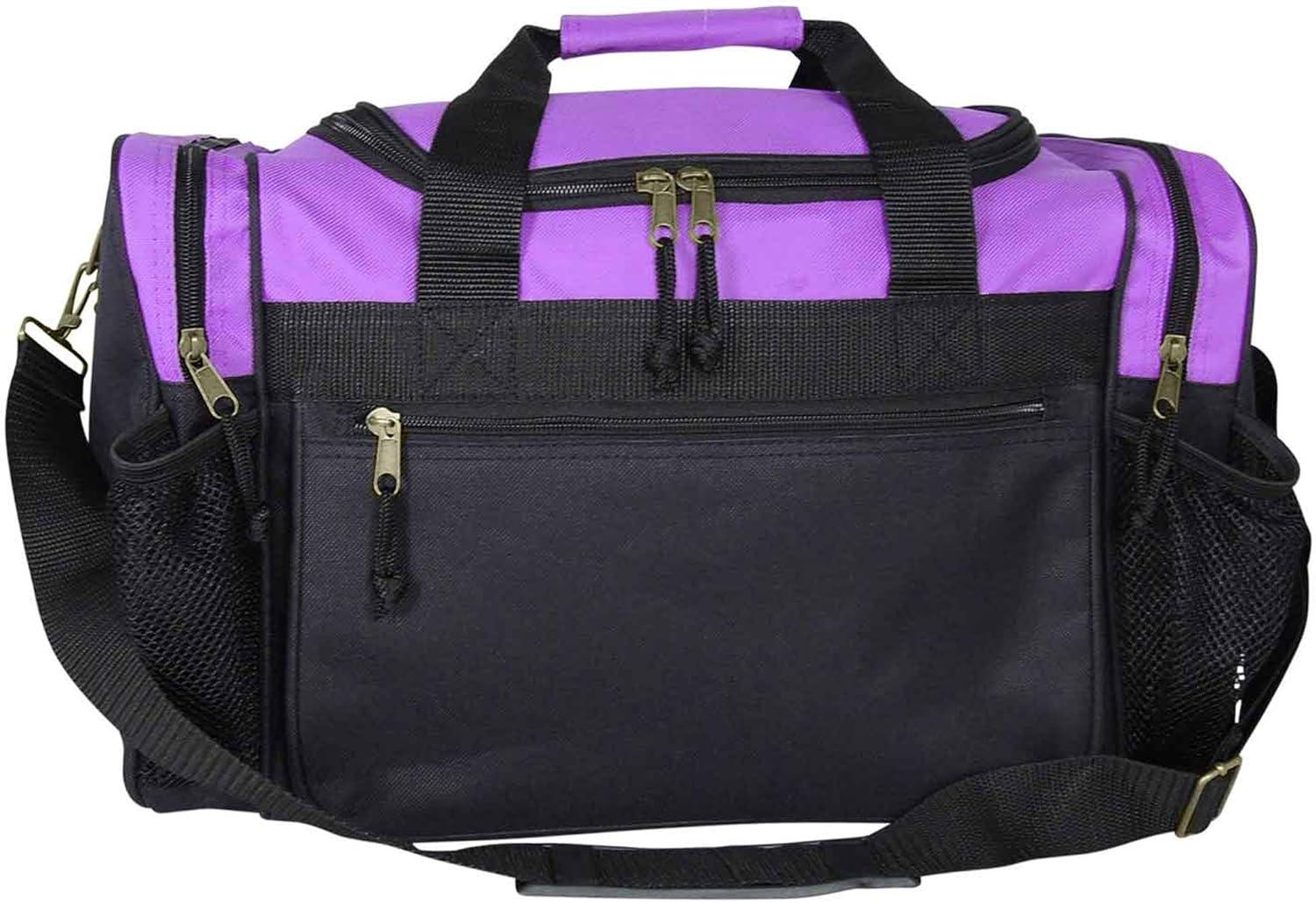 imageDALIX 17quot Duffle Bag Dual Front Mesh Pockets Black Gold Gray Dark Green Navy Blue Maroon Royal Blue Orange Pink Purple Red WhitePurple