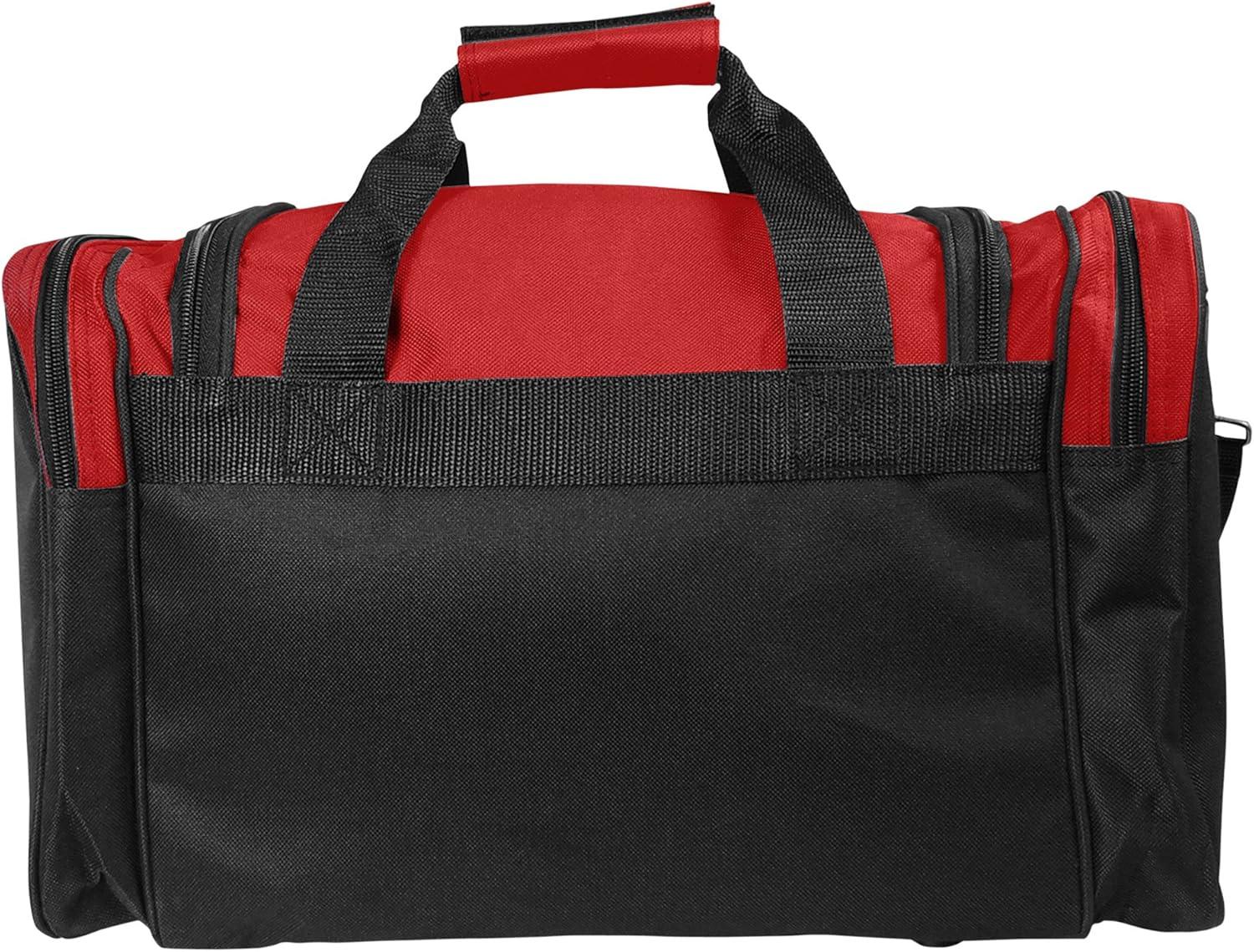 imageDALIX 17quot Duffle Bag Dual Front Mesh Pockets Black Gold Gray Dark Green Navy Blue Maroon Royal Blue Orange Pink Purple Red WhiteRed