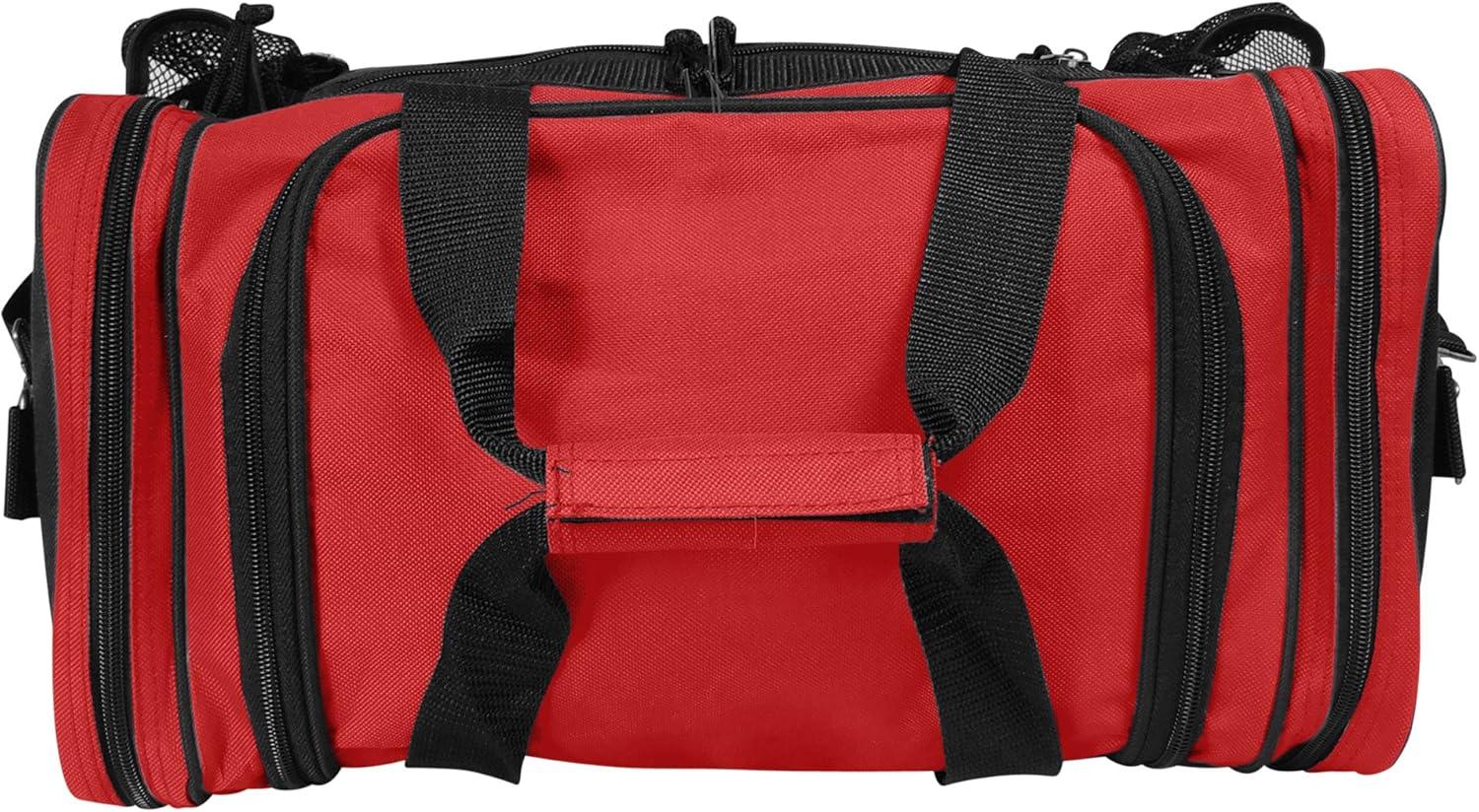 imageDALIX 17quot Duffle Bag Dual Front Mesh Pockets Black Gold Gray Dark Green Navy Blue Maroon Royal Blue Orange Pink Purple Red WhiteRed