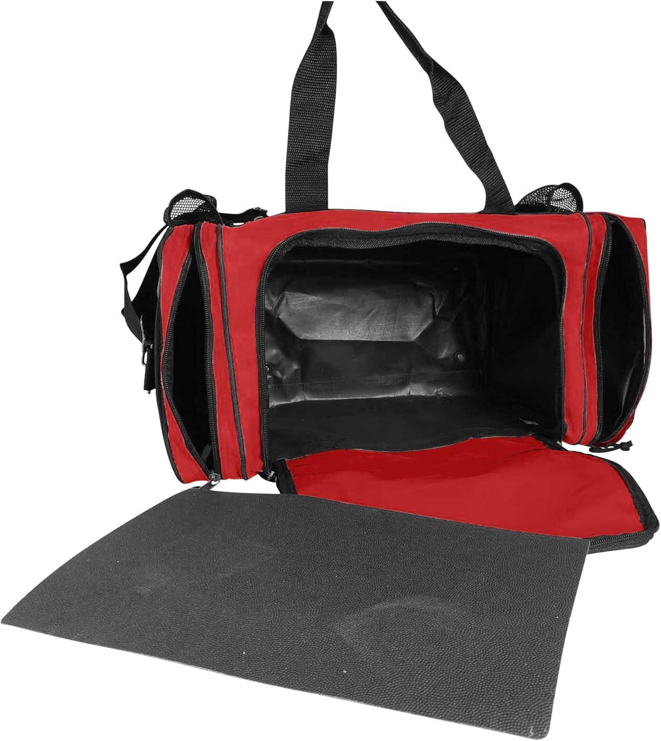 imageDALIX 17quot Duffle Bag Dual Front Mesh Pockets Black Gold Gray Dark Green Navy Blue Maroon Royal Blue Orange Pink Purple Red WhiteRed