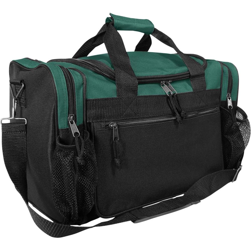imageDALIX 17quot Duffle Bag Dual Front Mesh Pockets Black Gold Gray Dark Green Navy Blue Maroon Royal Blue Orange Pink Purple Red WhiteGreen