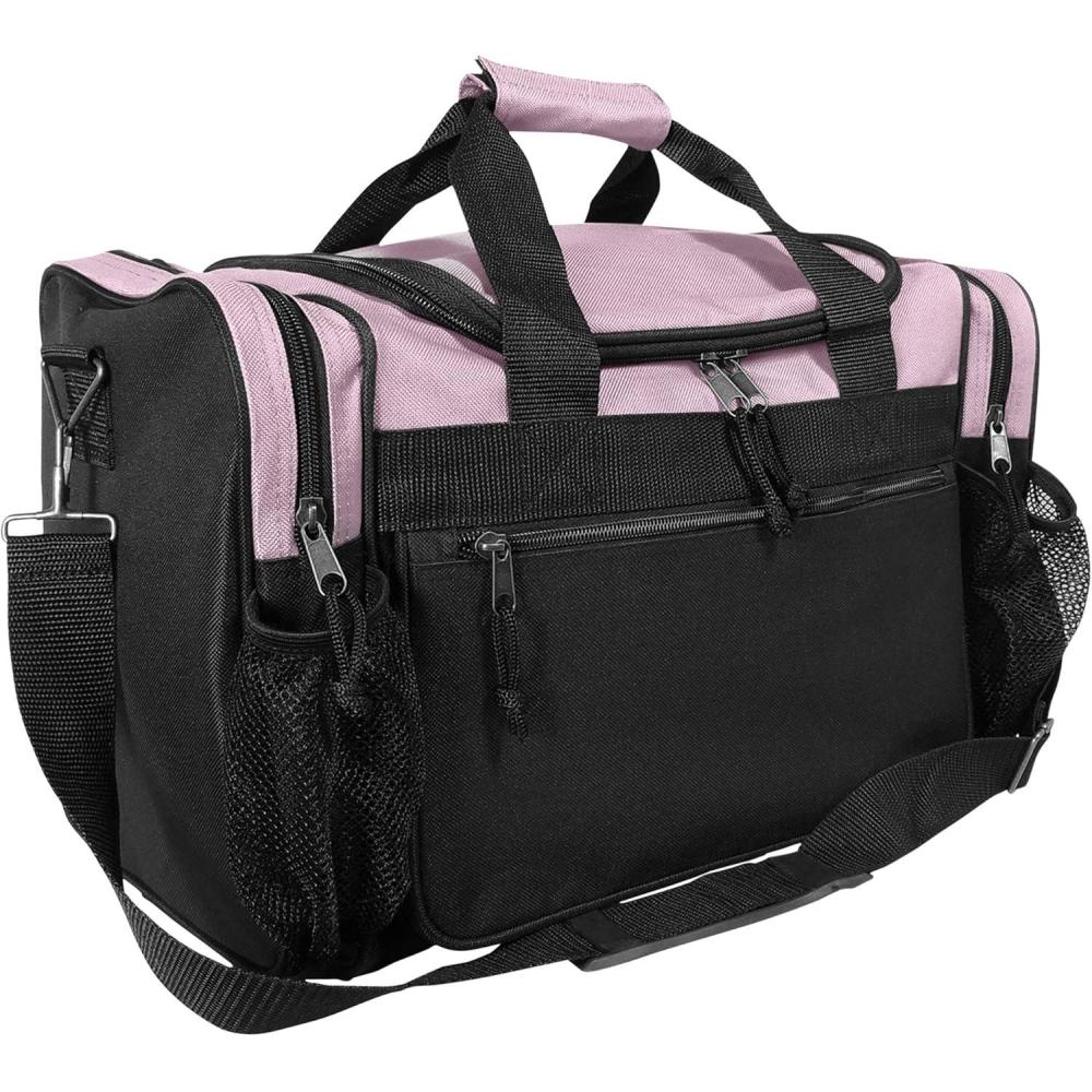 imageDALIX 17quot Duffle Bag Dual Front Mesh Pockets Black Gold Gray Dark Green Navy Blue Maroon Royal Blue Orange Pink Purple Red WhitePink