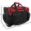 imageDALIX 17quot Duffle Bag Dual Front Mesh Pockets Black Gold Gray Dark Green Navy Blue Maroon Royal Blue Orange Pink Purple Red WhiteRed