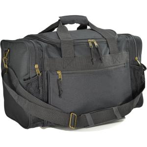 imageDALIX 17quot Duffle Bag Dual Front Mesh Pockets Black Gold Gray Dark Green Navy Blue Maroon Royal Blue Orange Pink Purple Red WhiteBlack
