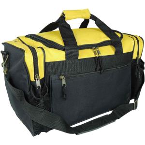 imageDALIX 17quot Duffle Bag Dual Front Mesh Pockets Black Gold Gray Dark Green Navy Blue Maroon Royal Blue Orange Pink Purple Red WhiteGold