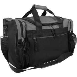 imageDALIX 17quot Duffle Bag Dual Front Mesh Pockets Black Gold Gray Dark Green Navy Blue Maroon Royal Blue Orange Pink Purple Red WhiteGray
