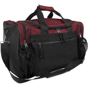 imageDALIX 17quot Duffle Bag Dual Front Mesh Pockets Black Gold Gray Dark Green Navy Blue Maroon Royal Blue Orange Pink Purple Red WhiteMaroon