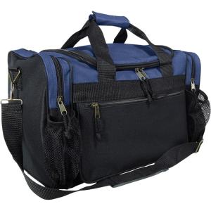 imageDALIX 17quot Duffle Bag Dual Front Mesh Pockets Black Gold Gray Dark Green Navy Blue Maroon Royal Blue Orange Pink Purple Red WhiteNavy Blue