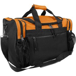imageDALIX 17quot Duffle Bag Dual Front Mesh Pockets Black Gold Gray Dark Green Navy Blue Maroon Royal Blue Orange Pink Purple Red WhiteOrange