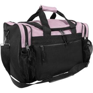 imageDALIX 17quot Duffle Bag Dual Front Mesh Pockets Black Gold Gray Dark Green Navy Blue Maroon Royal Blue Orange Pink Purple Red WhitePink