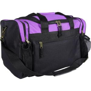imageDALIX 17quot Duffle Bag Dual Front Mesh Pockets Black Gold Gray Dark Green Navy Blue Maroon Royal Blue Orange Pink Purple Red WhitePurple