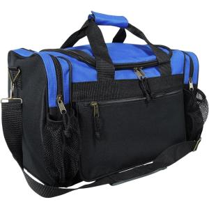 imageDALIX 17quot Duffle Bag Dual Front Mesh Pockets Black Gold Gray Dark Green Navy Blue Maroon Royal Blue Orange Pink Purple Red WhiteRoyal Blue