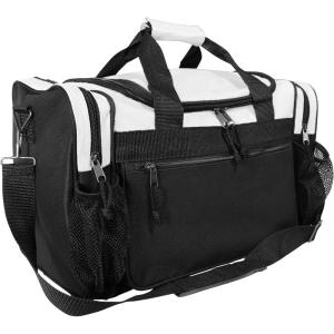 imageDALIX 17quot Duffle Bag Dual Front Mesh Pockets Black Gold Gray Dark Green Navy Blue Maroon Royal Blue Orange Pink Purple Red WhiteWhite