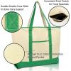 imageDALIX 22 Extra Large Zippered Shopping Tote Grocery Bag with Outer Pocket in Green