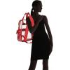 imageDALIX Clear Backpack Bags Smooth Plastic Transparent See Through Turtle GreenRed