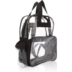 imageDALIX Clear Backpack Bags Smooth Plastic Transparent See Through Turtle GreenBlack