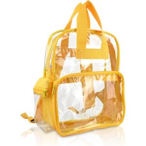 imageDALIX Clear Backpack Bags Smooth Plastic Transparent See Through Turtle GreenGold