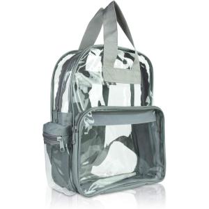imageDALIX Clear Backpack Bags Smooth Plastic Transparent See Through Turtle GreenLight Gray