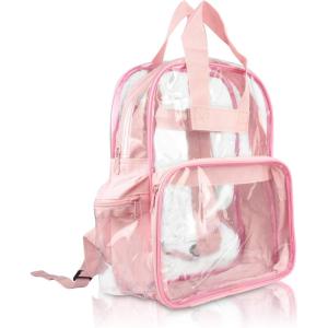 imageDALIX Clear Backpack Bags Smooth Plastic Transparent See Through Turtle GreenPink