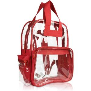 imageDALIX Clear Backpack Bags Smooth Plastic Transparent See Through Turtle GreenRed