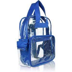 imageDALIX Clear Backpack Bags Smooth Plastic Transparent See Through Turtle GreenRoyal Blue