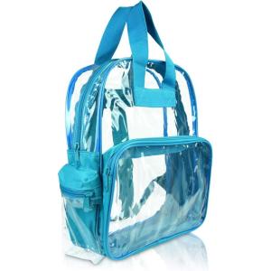 imageDALIX Clear Backpack Bags Smooth Plastic Transparent See Through Turtle GreenTeal