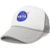imageDALIX NASA Meatball Insignia Embroidered Trucker HatLight Gray White