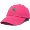 imageDALIX Palm Tree Embroidered Dad Cap Cotton Baseball Cap WomenHot Pink