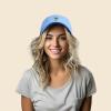 imageDALIX Palm Tree Embroidered Dad Cap Cotton Baseball Cap WomenLight Blue