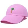 imageDALIX Palm Tree Embroidered Dad Cap Cotton Baseball Cap WomenLight Pink
